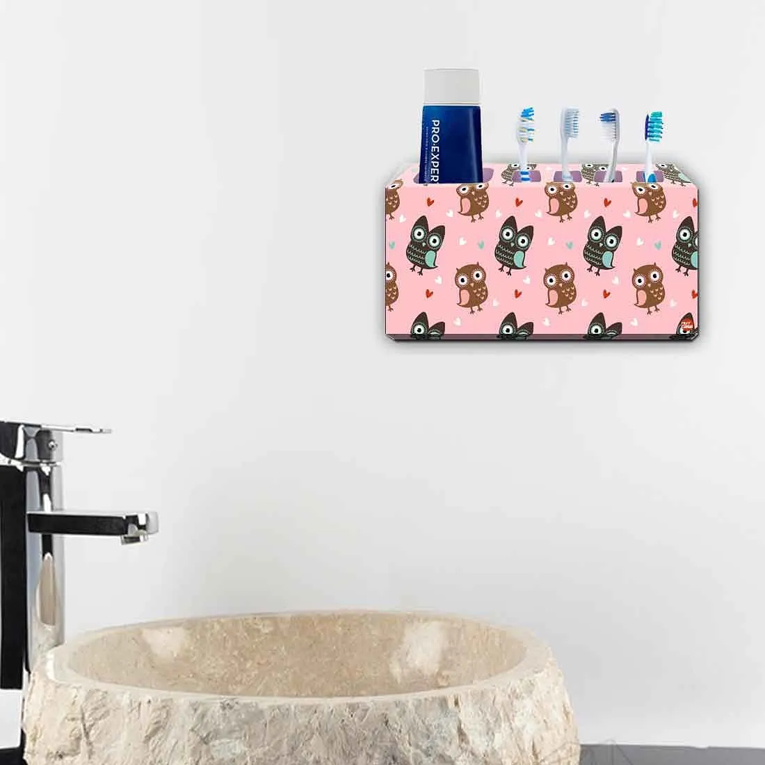 Toothbrush Holder Wall Mounted -Owls Everywhere