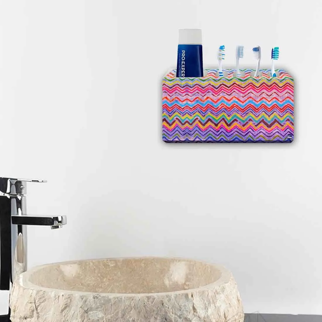 Toothbrush Holder Wall Mounted -Tapestry Zag