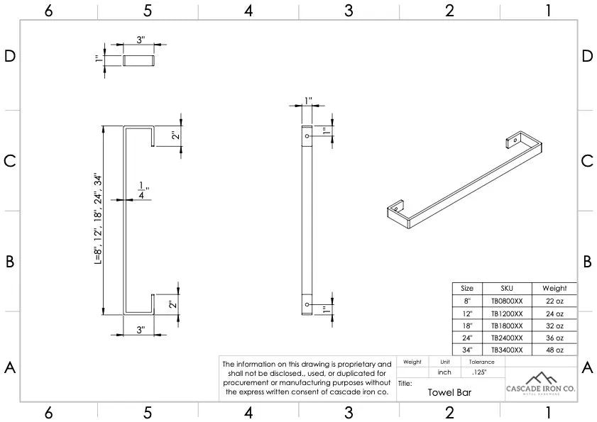 Towel Bar - Metal Rack