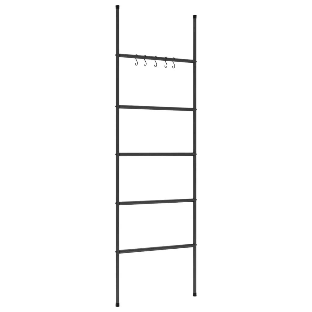 Towel Rack Ladder with 5 Tiers Black 58x175 cm Iron