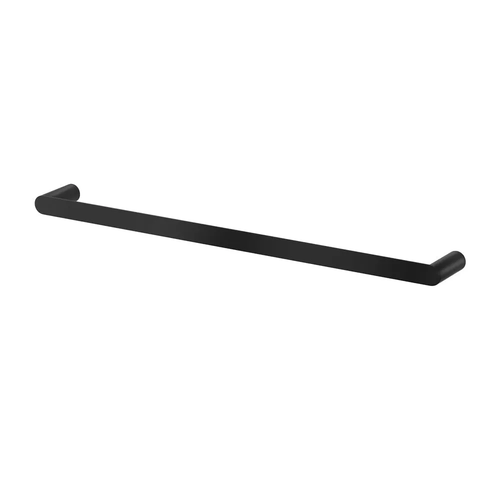 Towel Rail Rack Holder Single 600mm Wall Mounted Stainless Steel - Black