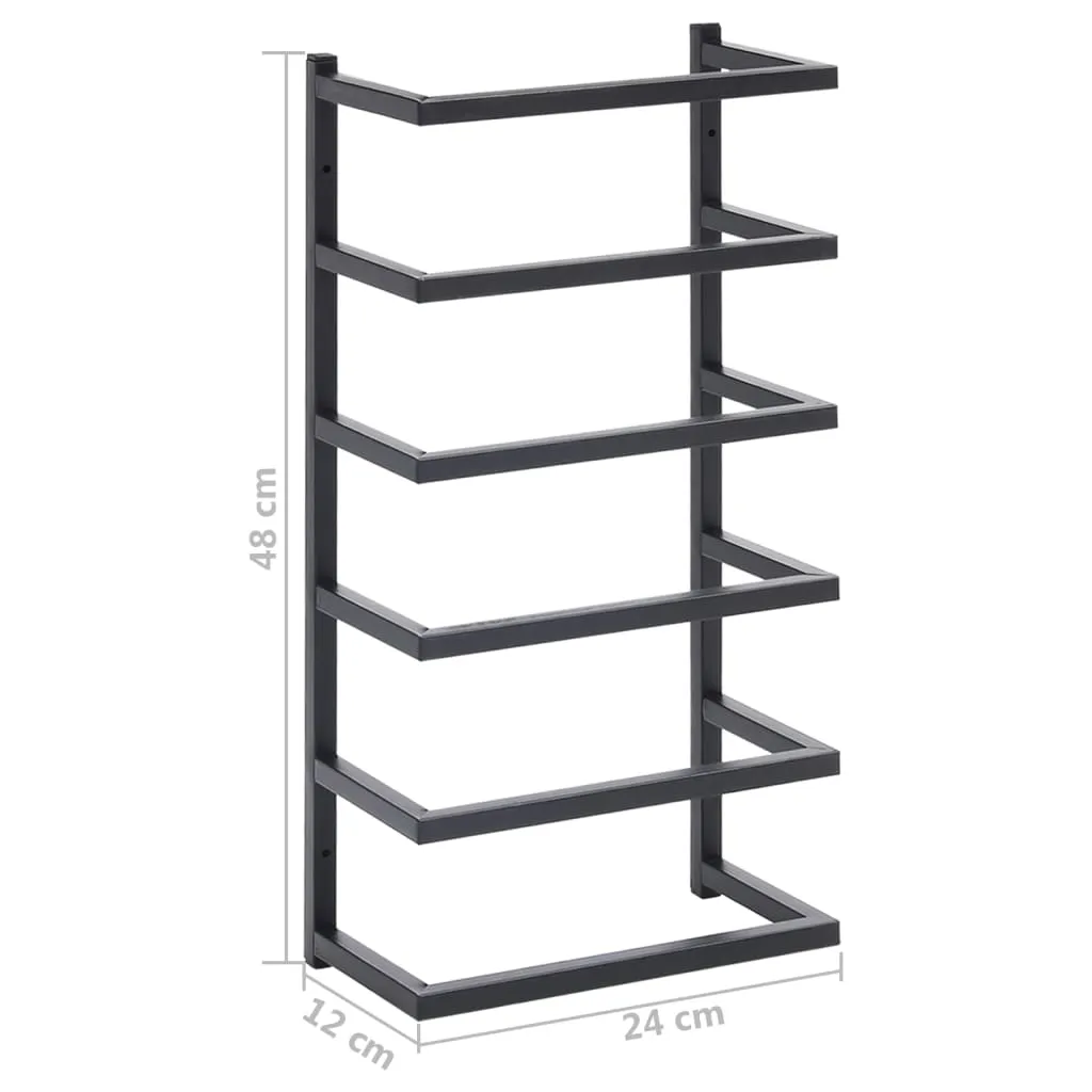 vidaXL Towel Rack Black 24x12x48 cm Steel