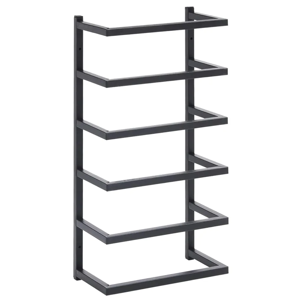 vidaXL Towel Rack Black 24x12x48 cm Steel