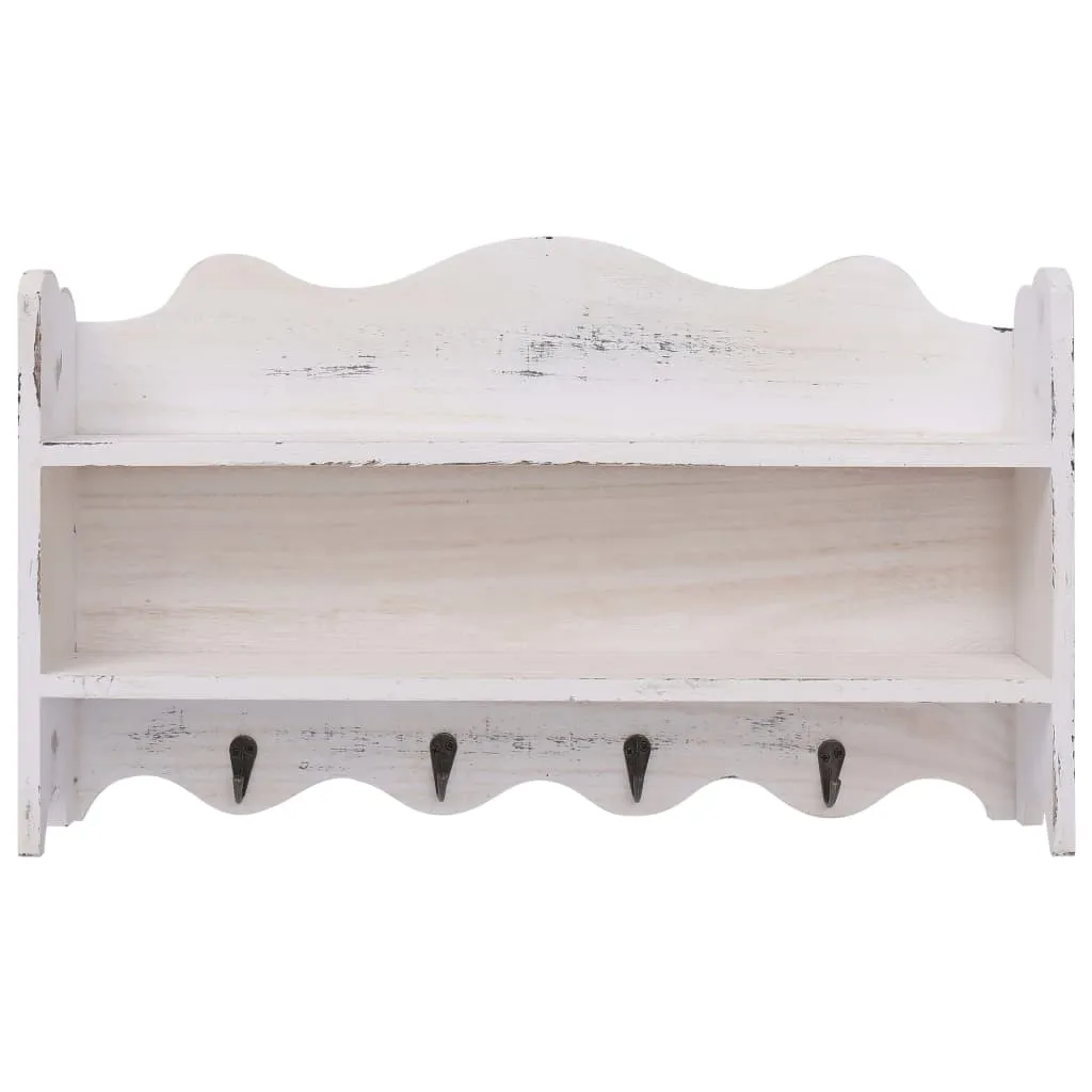 vidaXL Wall Mounted Coat Rack White 50x10x30 cm Wood