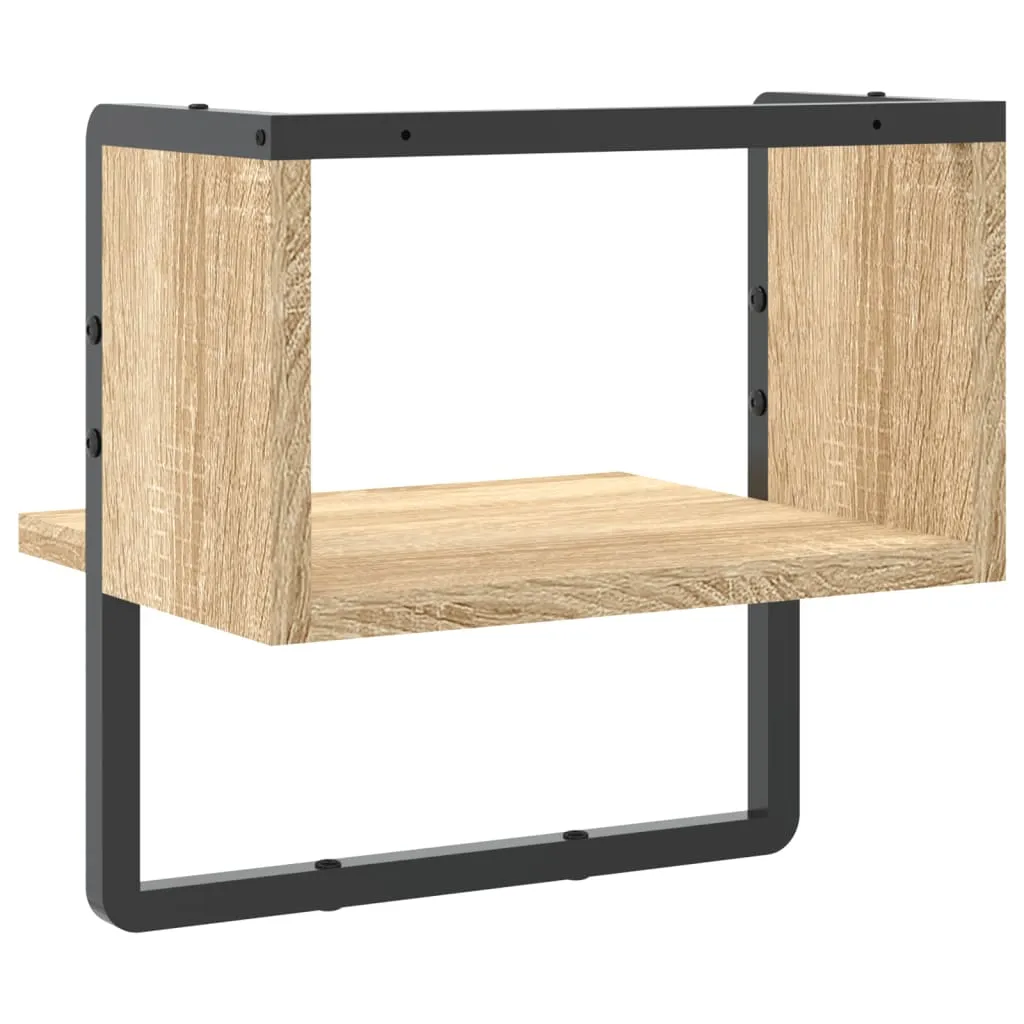 vidaXL Wall Shelf with Bar Sonoma Oak 30x25x30 cm