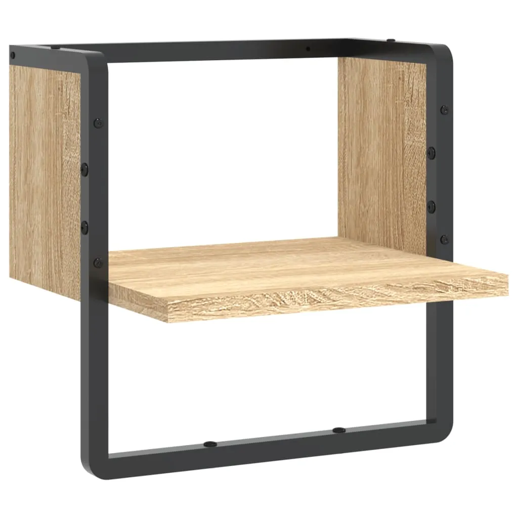 vidaXL Wall Shelf with Bar Sonoma Oak 30x25x30 cm