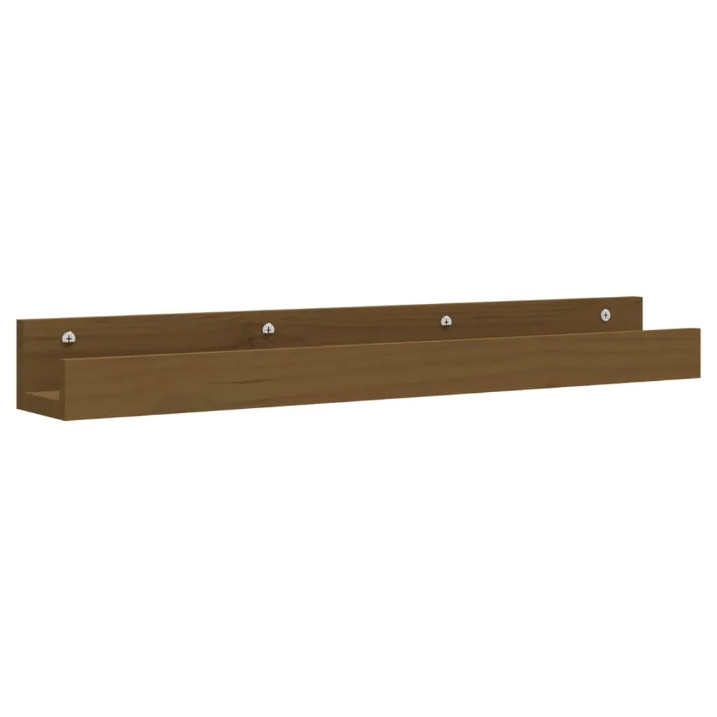 vidaXL Wall Shelves 2 pcs Honey Brown 80x12x9 cm Solid Wood Pine