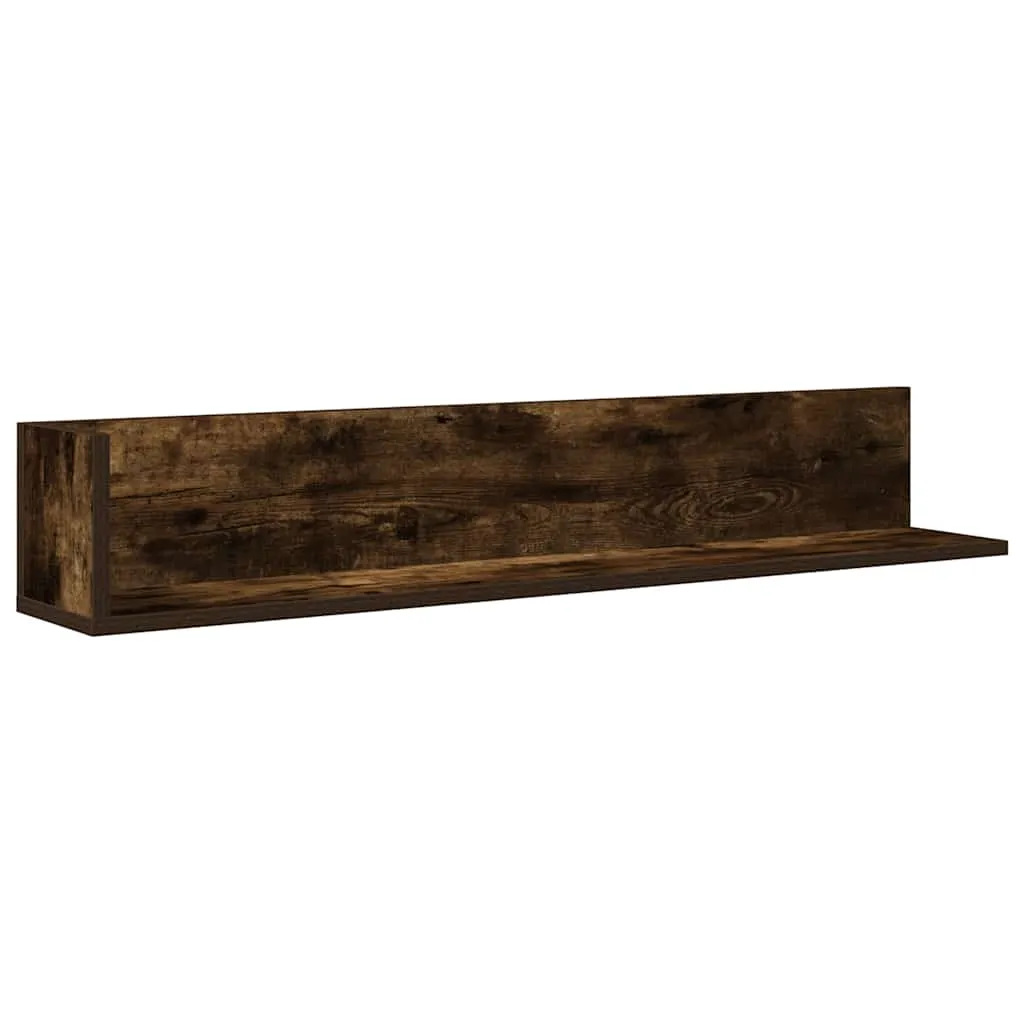 vidaXL Wall Shelves 2 pcs Smoked Oak 100x16.5x16.5 cm Engineered Wood