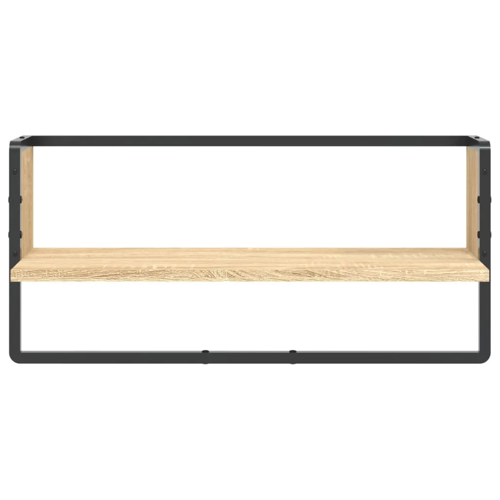 Wall Shelf with Bar Sonoma Oak 65x25x30 cm