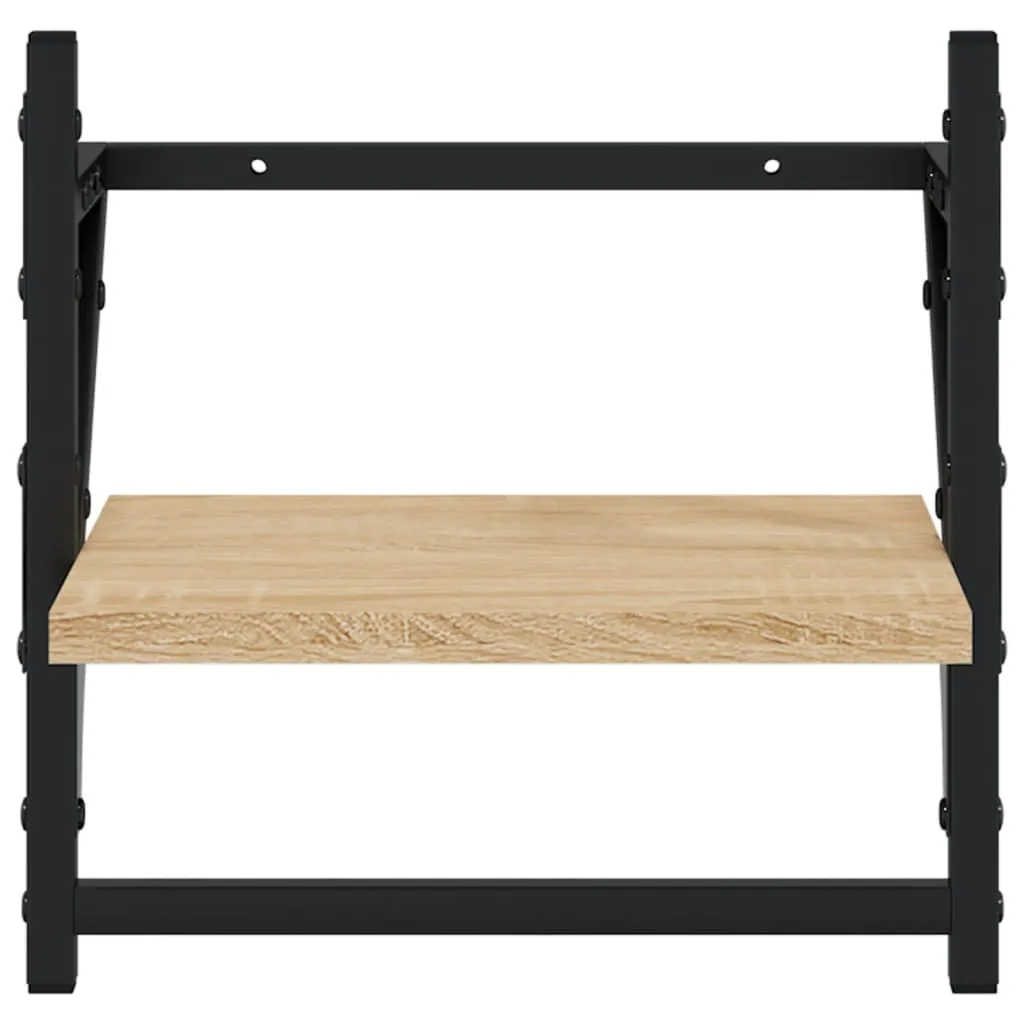 Wall Shelves with Bars 2 pcs Sonoma Oak 30x25x30 cm