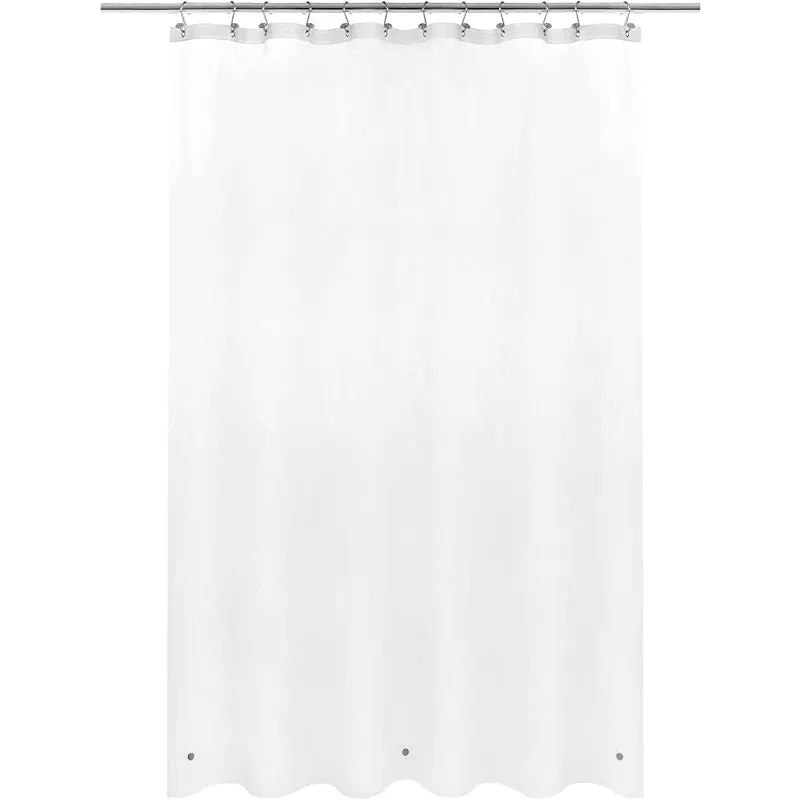 White Shower Curtains Liner - Lightweight Shower Curtains With Magnets, Metal Grommets