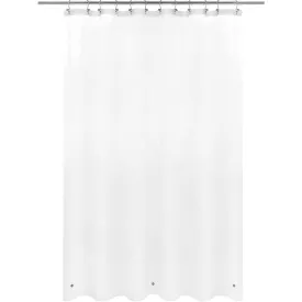 White Shower Curtains Liner - Lightweight Shower Curtains With Magnets, Metal Grommets