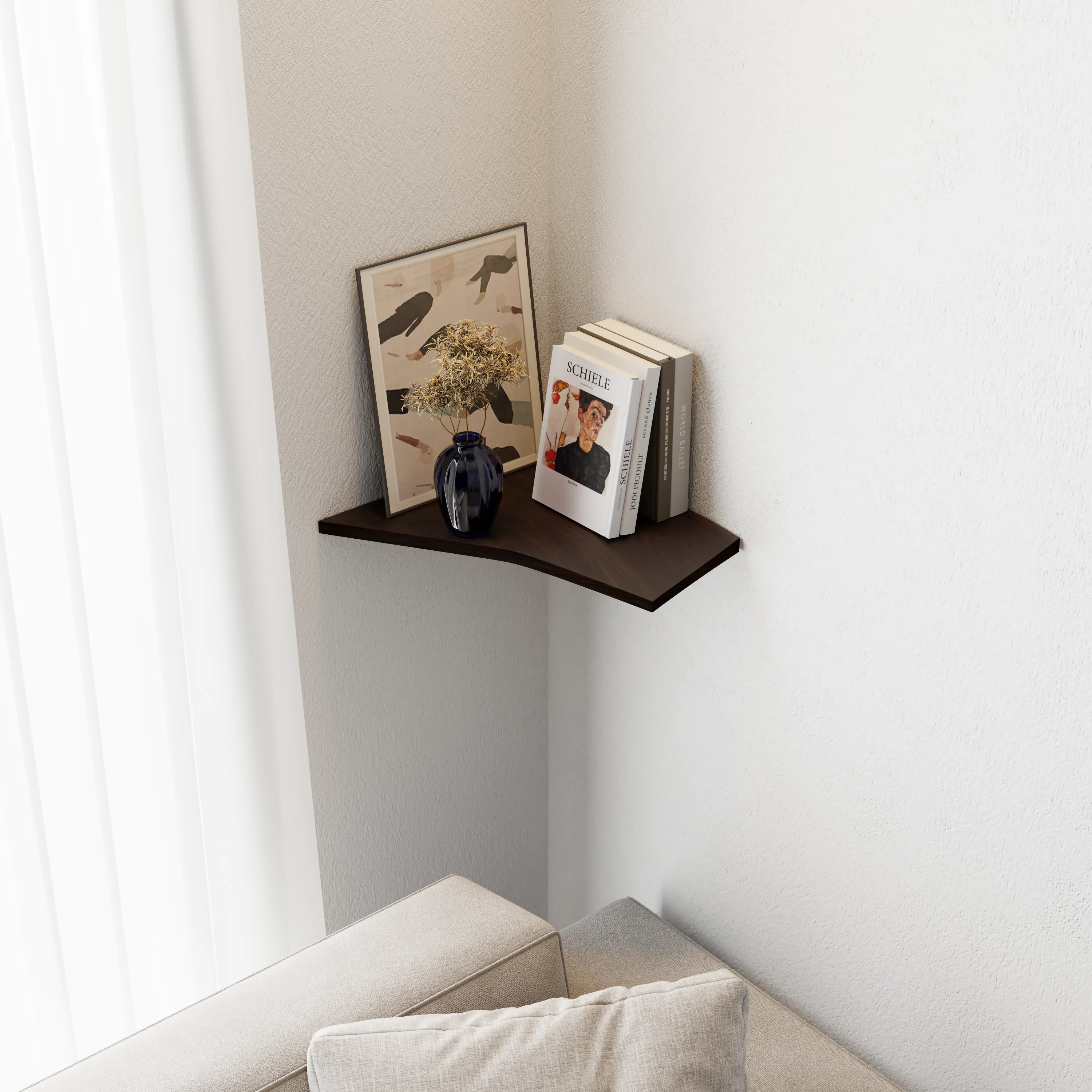 Wood Corner Shelf -  Edge