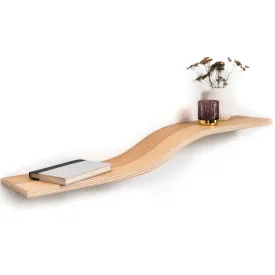 Wooden Classic Floating Wall Hanging Shelf - Simple Wave